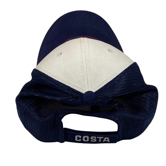 Costa Del Mar Trucker Hat Navy White‎ Mesh Logo Adjustable Men Casual - Picture 2 of 4